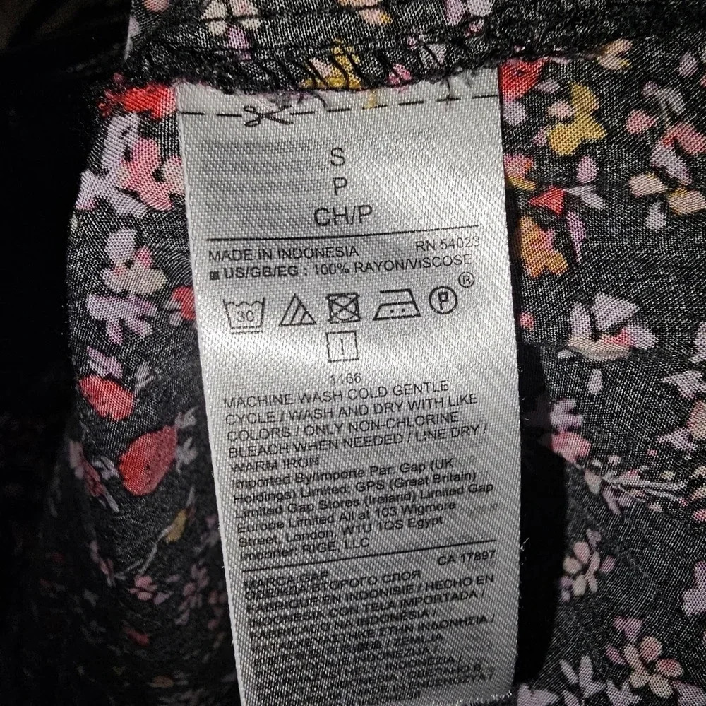 Gap Floral Long-Sleeve Tie Waist Dress - Picture 3 of 5
